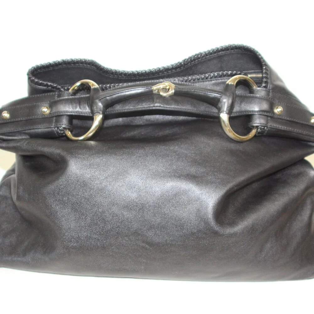 Gucci Pelham Large Leather Hobo Bag Black/Gold Hardware - Picture 3 of 13